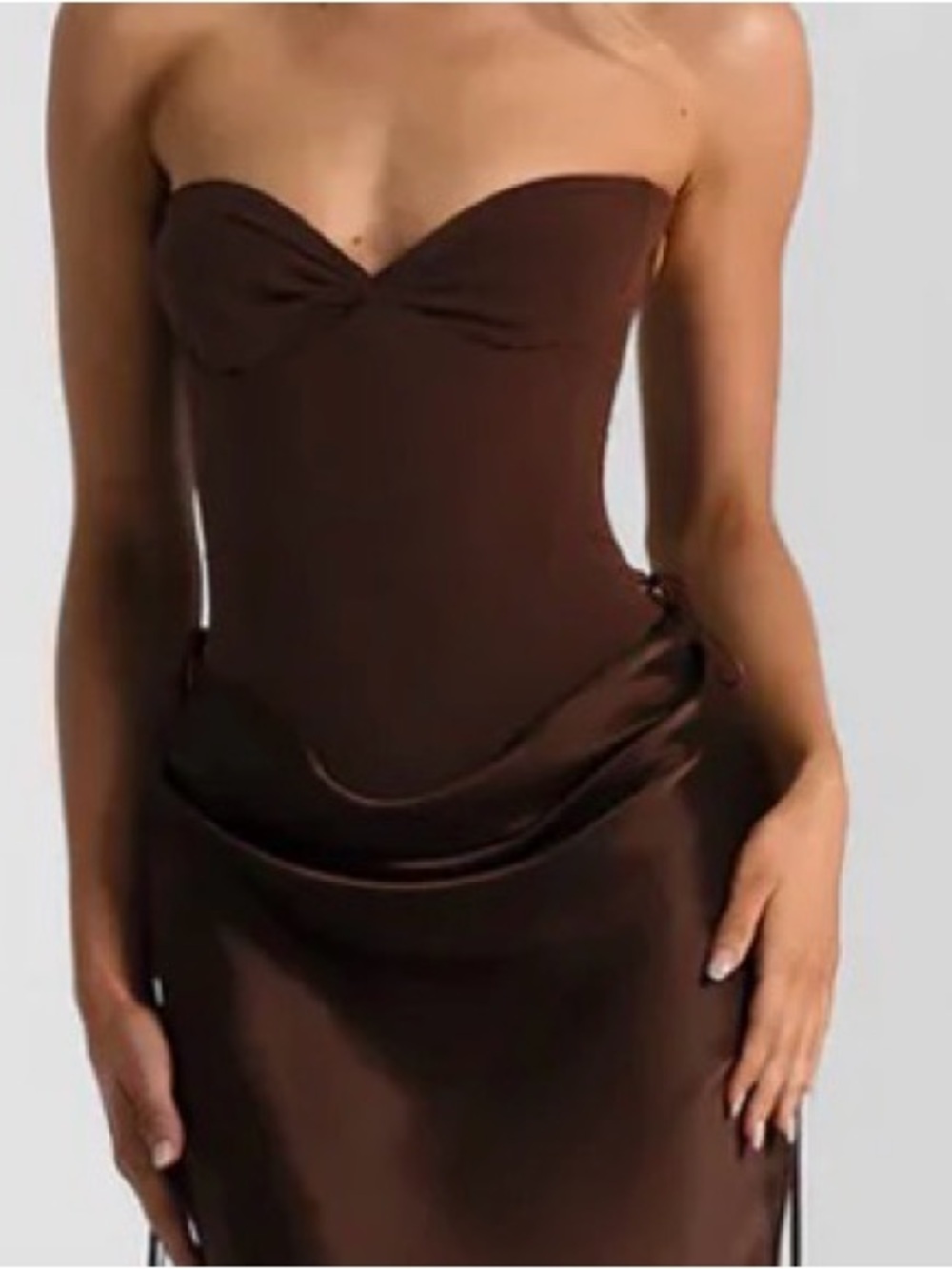 Elegant Strapless Chocolate Brown Body Suit #151